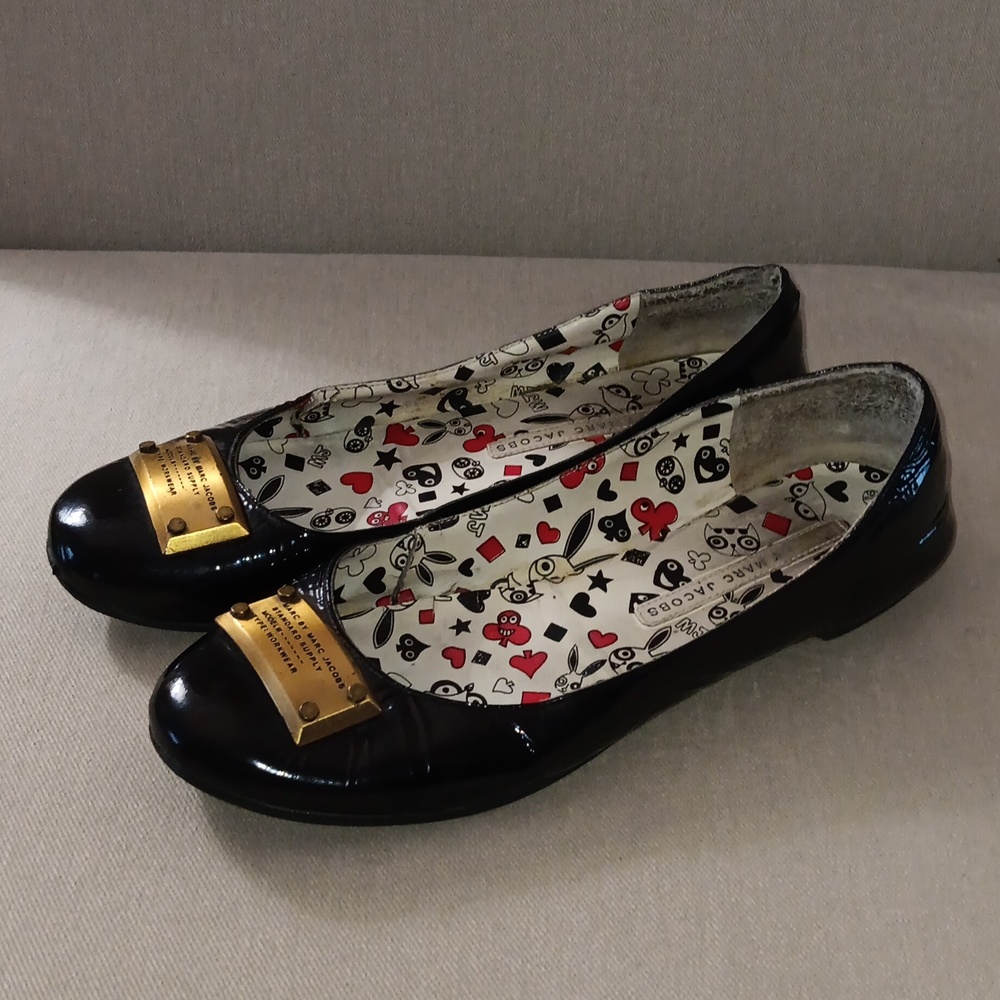 Marc Jacob's black patent leather ballet flats